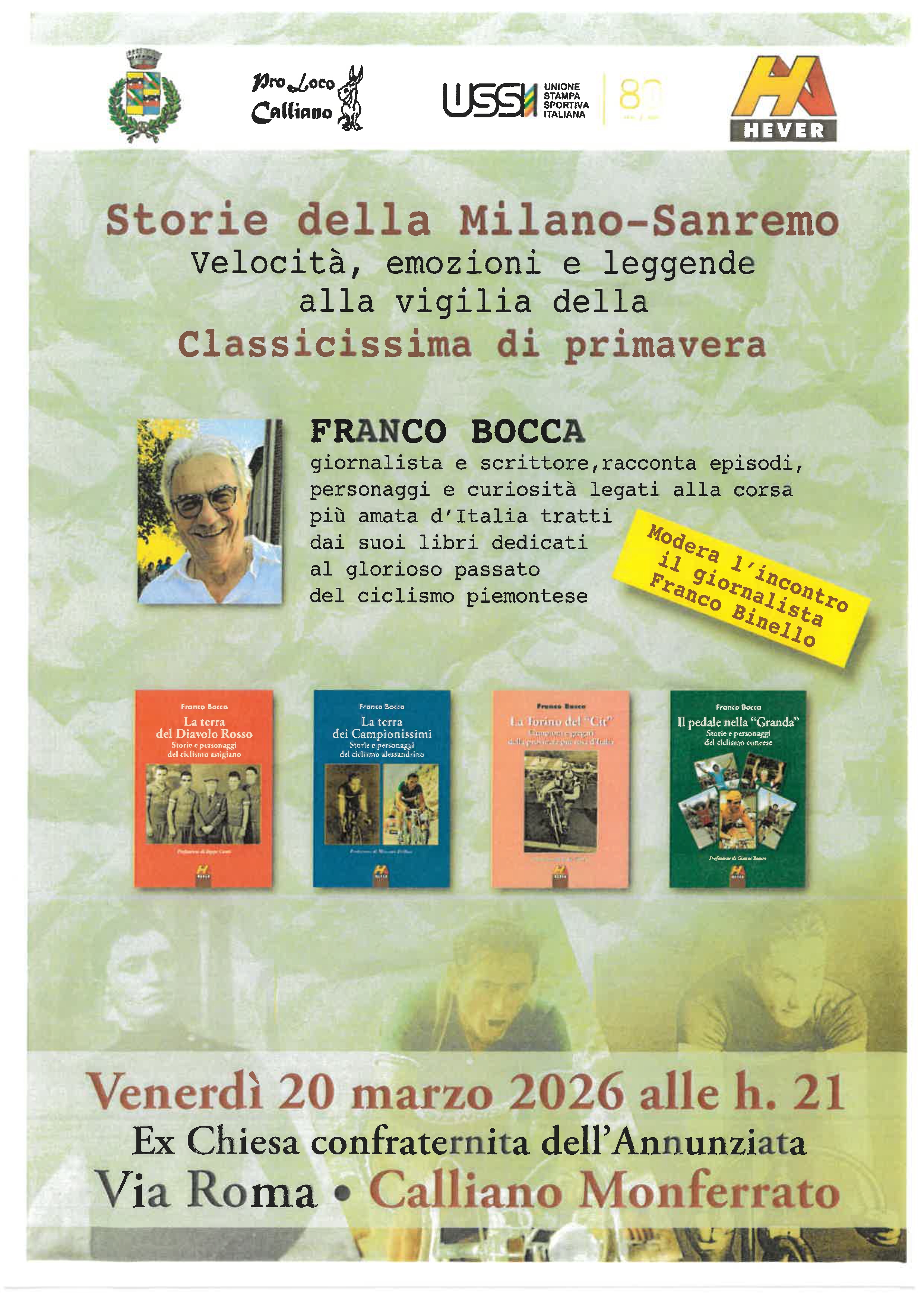 Presentazione libri sportivi dello scrittore FRANCO BOCCA